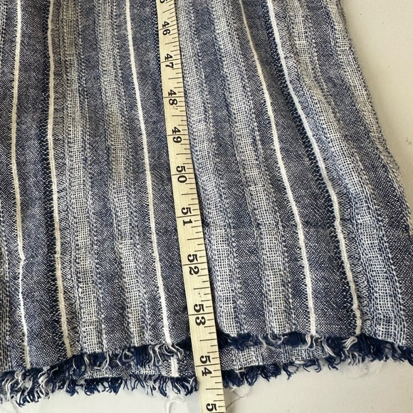 Cloth & Stone Jumpsuit Women Medium Blue Striped Linen Pants Sleeveless Resort - Picture 15 of 16